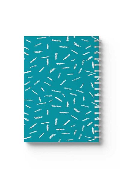 LOWHA Spiral Notebook with Front and Back Hard Covers Featuring White Strokes Design
