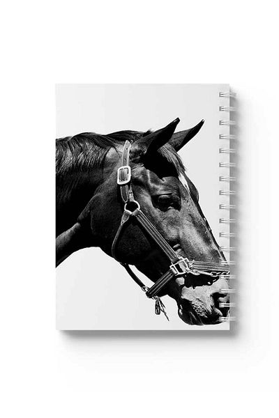 LOWHA Spiral Notebook with Front and Back Hard Covers Featuring Horse Design