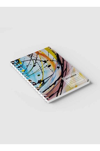 LOWHA Spiral Notebook with Front and Back Hard Covers Featuring Splattered Paint Design