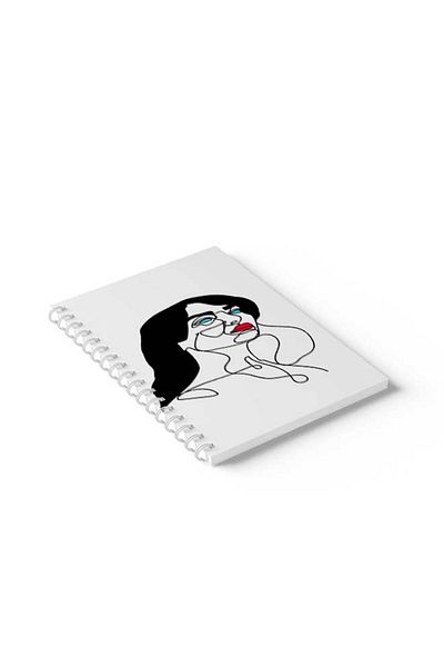 LOWHA Spiral Notebook with Front and Back Hard Covers Featuring Woman Design