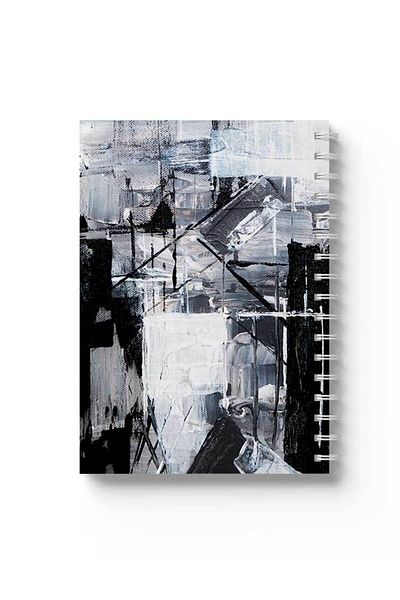 LOWHA Spiral Notebook with Front and Back Hard Covers Featuring Colour Mix Design