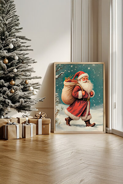 Artavessa One Piece Real Raw Wooden Framed New Year Themed Painting - Model 4
