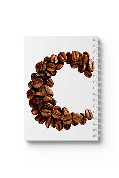 LOWHA دفتر ملاحظات حلزوني مع غلافين أمامي وخلفي صلبين بتصميم حبوب البن