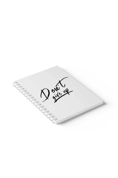 LOWHA Spiral Notebook with Front and Back Hard Covers Featuring Don't Give Up Design