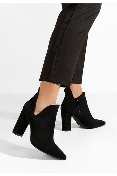 B T Shoes Iryma black chunky heel ankle boots