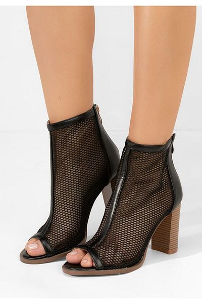 B T Shoes Laticia black summer ankle boots