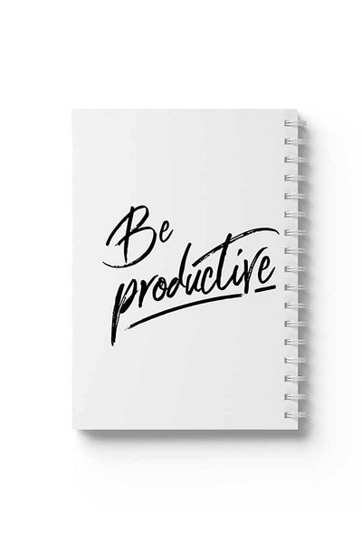 LOWHA Spiral Notebook with Front and Back Hard Covers Featuring Be Productive Design