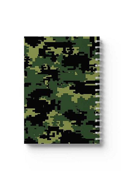 LOWHA Spiral Notebook with Front and Back Hard Covers Featuring Pixels Design