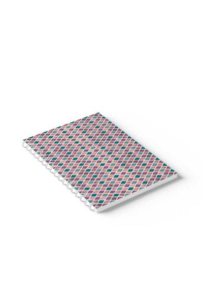 LOWHA Spiral Notebook with Front and Back Hard Covers Featuring Colourful Shapes Design