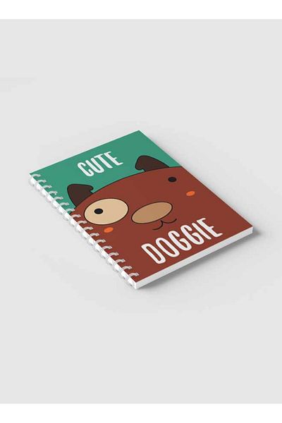LOWHA Spiral Notebook with Front and Back Hard Covers Featuring Cute Doggie Design