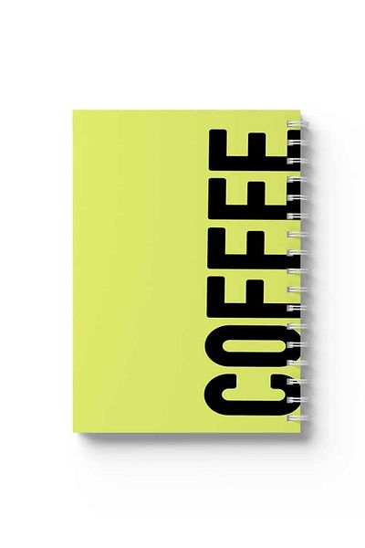 LOWHA Spiral Notebook with Front and Back Hard Covers Featuring Coffee Design