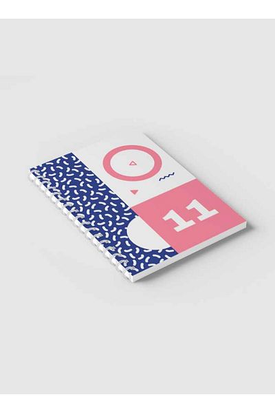LOWHA Spiral Notebook with Front and Back Hard Covers Featuring Modern Mix Shapes Design