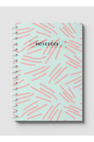 LOWHA Spiral Notebook with Front and Back Hard Covers Featuring Abstract & Doodle Design
