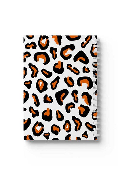 LOWHA Spiral Notebook with Front and Back Hard Covers Featuring Cheetah Print Design