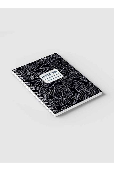 LOWHA Spiral Notebook with Front and Back Hard Covers Featuring Elm Branches & Leaves Design