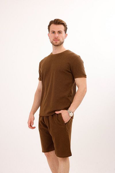 Rodrigo Waffle Fabric Shorts T-Shirt Cotton Set 25232