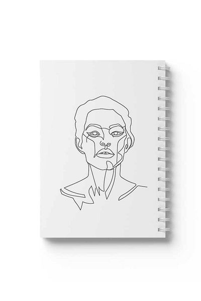 LOWHA Spiral Notebook with Front and Back Hard Covers Featuring Girl Design