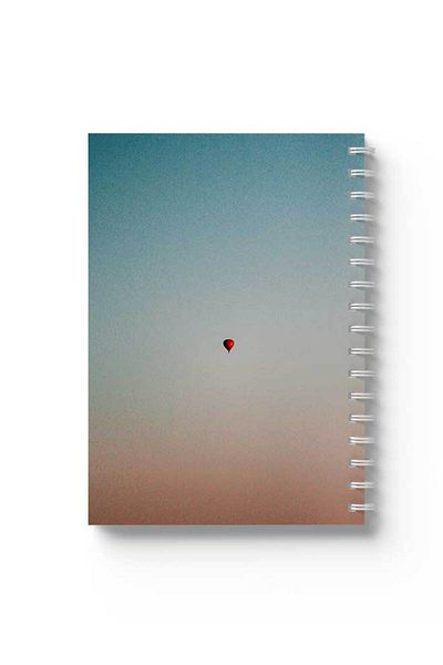 LOWHA Spiral Notebook with Front and Back Hard Covers Featuring Air Balloon Design
