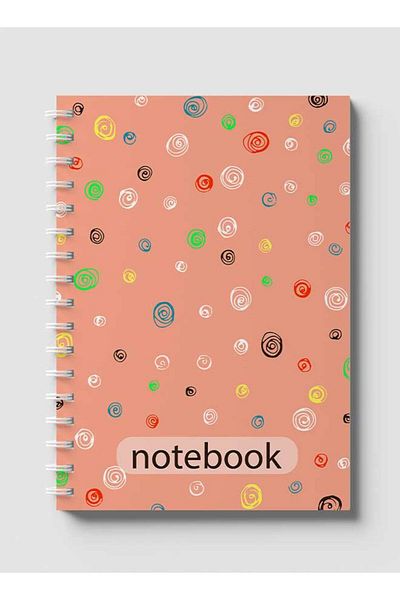 LOWHA Spiral Notebook with Front and Back Hard Covers Featuring Circular Design