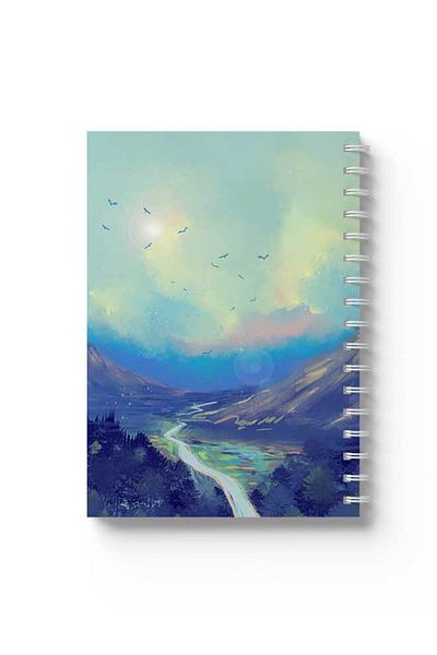 LOWHA Spiral Notebook with Front and Back Hard Covers Featuring Water Alley Design