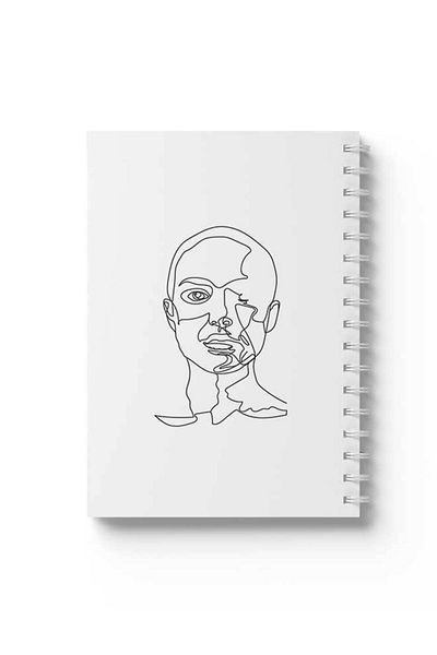 LOWHA Spiral Notebook with Front and Back Hard Covers Featuring Man Design