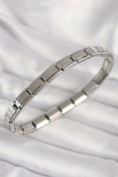 Skygo 316L Steel Silver Color Thin Lettering Nomination Women's Bracelet