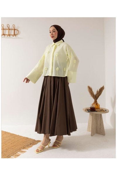 GÜLSEVEN Her kombine oyumlu gömlek modeli