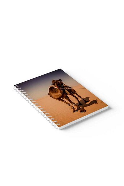 LOWHA Spiral Notebook with Front and Back Hard Covers Featuring Camel Design
