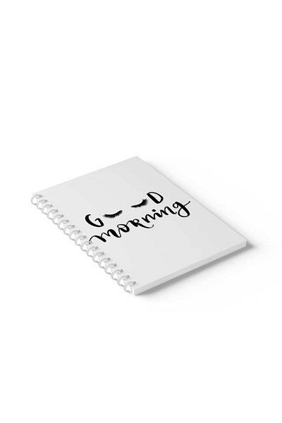 LOWHA Spiral Notebook with Front and Back Hard Covers Featuring Good Morning Design
