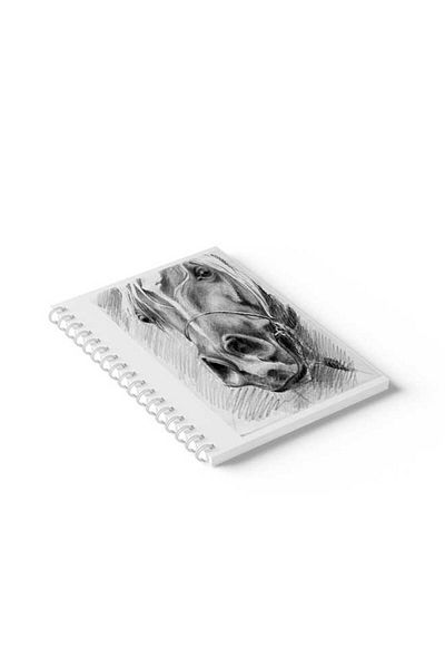 LOWHA Spiral Notebook with Front and Back Hard Covers Featuring Horse Design