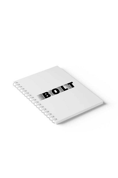 LOWHA Spiral Notebook with Front and Back Hard Covers Featuring Bolt Design