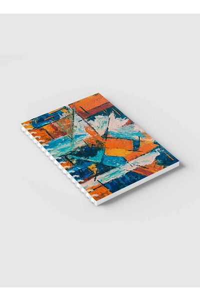 LOWHA Spiral Notebook with Front and Back Hard Covers Featuring Mixed Hand Paint Design