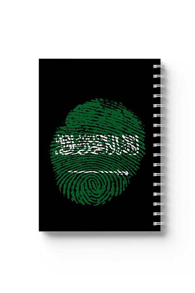 LOWHA Spiral Notebook with Front and Back Hard Covers Featuring Saudi Arabia Flag Design
