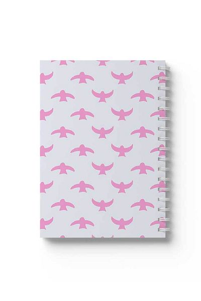 LOWHA Spiral Notebook with Front and Back Hard Covers Featuring Birds Design