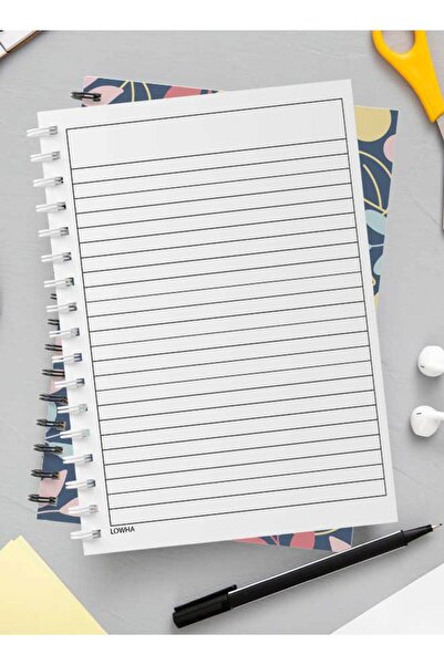 LOWHA دفتر ملاحظات حلزوني مع غلافين أمامي وخلفي صلبين بتصميم تجريدي وزهري