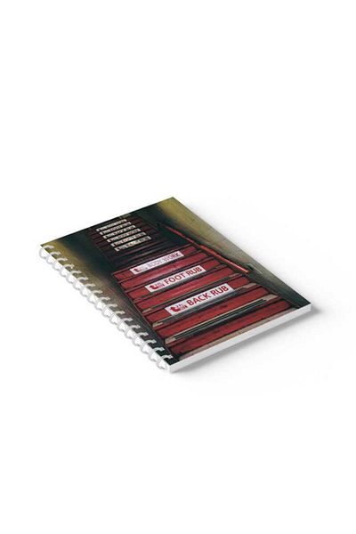 LOWHA Spiral Notebook with Front and Back Hard Covers Featuring Stairs Design