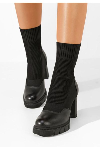 B T Shoes Opimia black chunky heel ankle boots