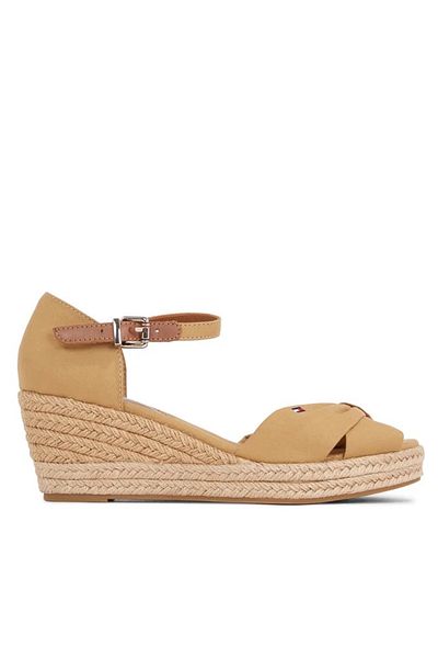 Tommy Hilfiger Espadrile Basic Open Toe Mid Wedge FW0FW04785 Kaki