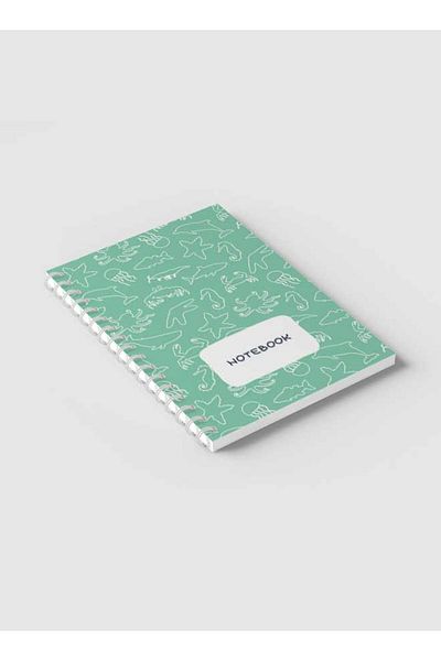 LOWHA Spiral Notebook with Front and Back Hard Covers Featuring Sea Ocean Theme Design