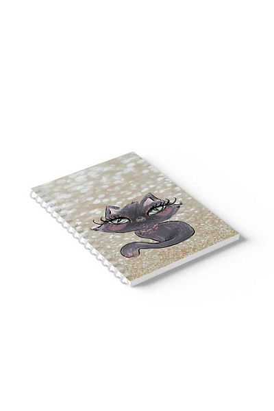LOWHA Spiral Notebook with Front and Back Hard Covers Featuring Cat Design