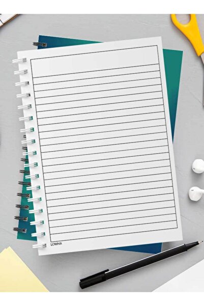 LOWHA دفتر ملاحظات حلزوني مع غلافين أمامي وخلفي صلبين يتميز بتصميم متدرج بسيط