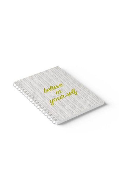 LOWHA Spiral Notebook with Front and Back Hard Covers Featuring Believe in Yourself Design