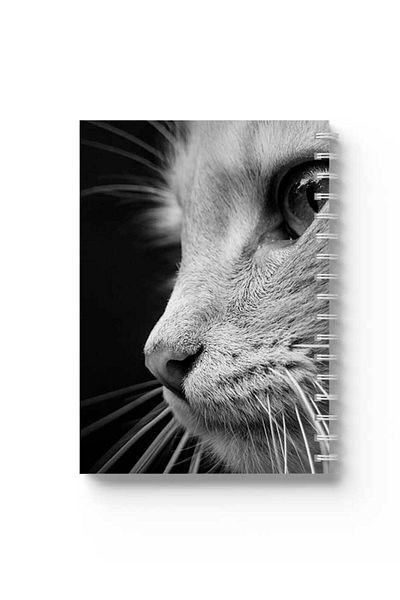 LOWHA Spiral Notebook with Front and Back Hard Covers Featuring Cat Design