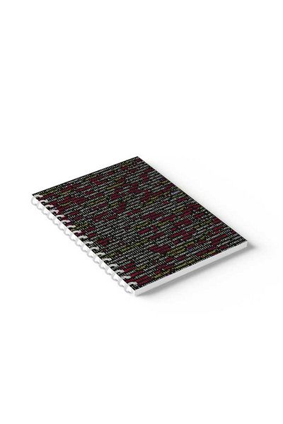 LOWHA Spiral Notebook with Front and Back Hard Covers Featuring Coding Design