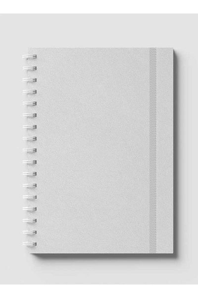 LOWHA Spiral Notebook with Front and Back Hard Covers Featuring White with Band Design
