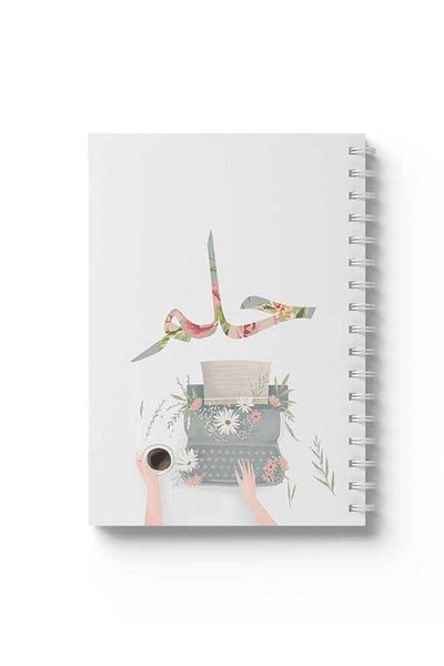 LOWHA Spiral Notebook with Front and Back Hard Covers Featuring Arabic Dream Design