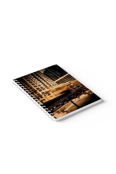LOWHA Spiral Notebook with Front and Back Hard Covers Featuring the City Design