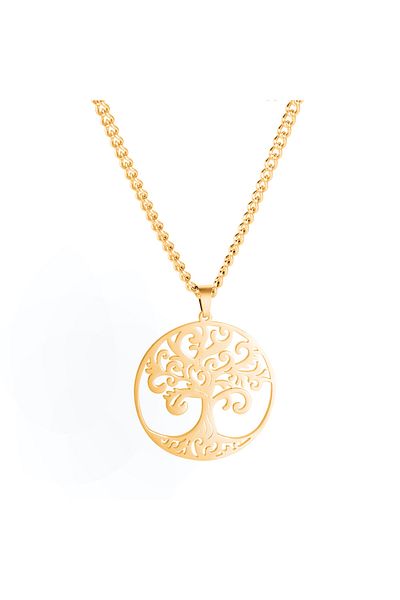 Viking Tree of Life Square Chain 316L Steel Necklace