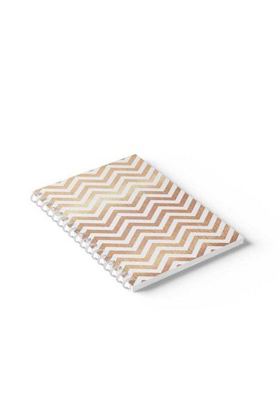 LOWHA Spiral Notebook with Front and Back Hard Covers Featuring Zig Zag Design