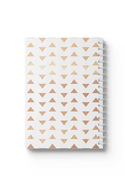 LOWHA Spiral Notebook with Front and Back Hard Covers Featuring Triangles Design